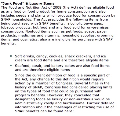 List of eligible food stamp items that you can purchase using your Nevada EBT card